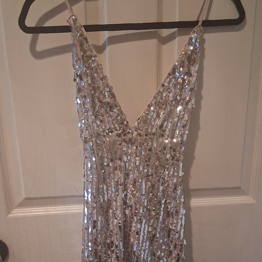 Forever 21 Silver Sequin Mini Dress